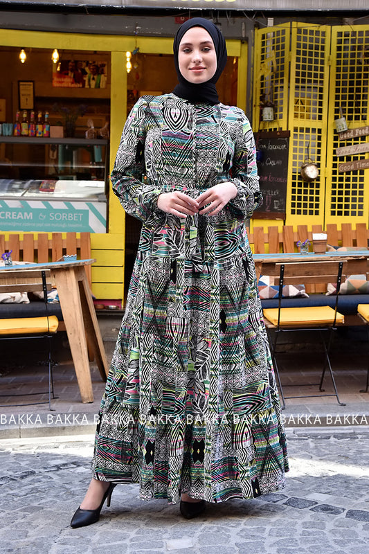 DRESS - ELB003 - BLACK - bakkaclothing