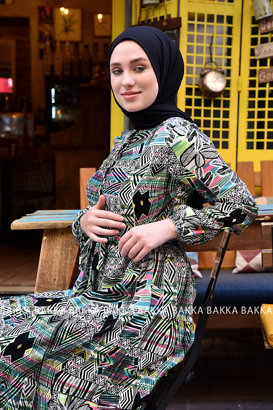DRESS - ELB003 - BLACK - bakkaclothing