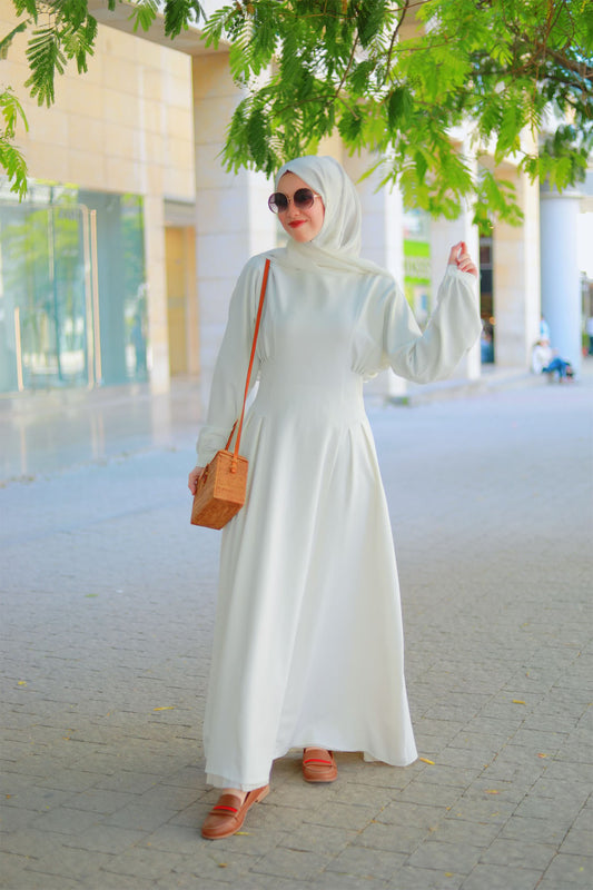 DRESS - 4227 - White - bakkaclothing
