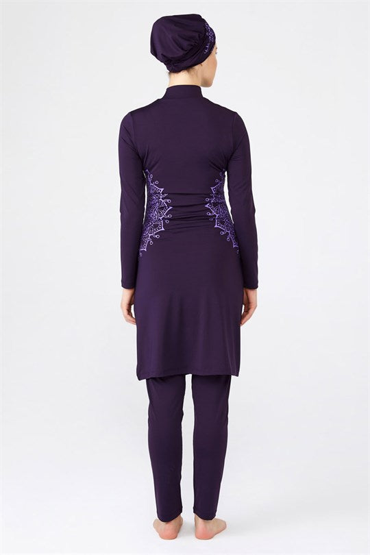 Swim Dress - 0474- purple - bakkaclothing